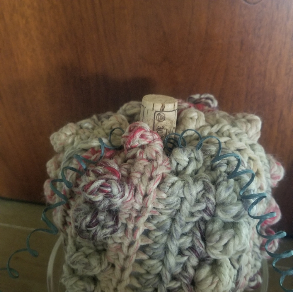 Large multi-colored crochet pumpkin